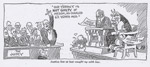 Justice Has at Last Caught Up with Her; John T. McCutcheon, Editorial Cartoon, Chicago Daily Tribune, October 9, 1934