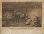 Origin of the Great Chicago fire Oct. 8th 1871; Lithograph from a Painting by L. V. H. Crosby, 1871 (ichi-02945)