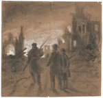 "Halt! Who Goes There?"; Alfred R. Waud, Pencil, Chalk, and Paint Drawing, 1871 (ichi-02990)