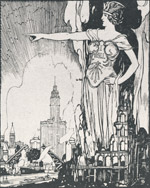 Undaunted--We Build; Image for Fire Semi-Centennial Poster, 1921 (ichi-64432)