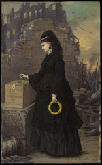 Relief for the Sufferers of Chicago; Jules Emile Saintin, Oil on Canvas, 1872 (ichi-64555)