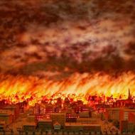 Fire Diorama; Digital Photograph, 2011