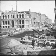The Rebuilding of the Marine Building; Glass Lantern Slide, ca. 1873 (ichi-02845)