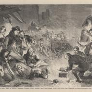 The Great Fire in Chicago--Homeless Citizens Taking Refuge from the Flames among the Ruins; from Frank Leslie's Illustrated Newspaper, October 28, 1871 (ichi-02889)