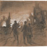 "Halt! Who Goes There?"; Alfred R. Waud, Pencil, Chalk, and Paint Drawing, 1871 (ichi-02990)