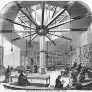 The Book Room in the Old Water Tank; from The Merchants and Manufacturers of Chicago, 1873 (ichi-13217)