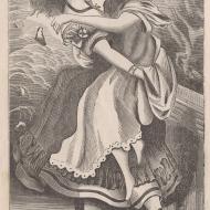 An Affecting Scene. A Sick Girl is Rescued by her Heroic Sister at the Peril of her Life; from George L. Barclay, The Great Fire of Chicago, 1871 (ichi-15762)