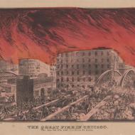 The Great Fire in Chicago: The Race for Life over Randolph Street Bridge; Kellogg & Bulkeley, ca. 1872 (ichi-63131)