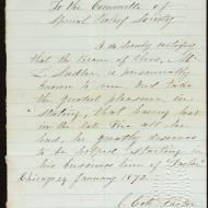 The Case of Lawrence Saddler, 2; Letter from Reverend J. Cate, January 29, 1872 (ichi-63782)