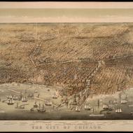 The City of Chicago; Currier & Ives, Lithograph, 1892 (ichi-64072)