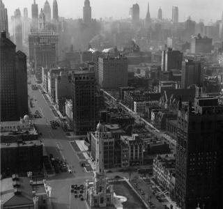 The Water Tower, View South along Michigan Avenue; Chicago Daily News, Photograph, 1929 (DN-0020190)
