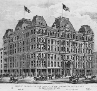 Rebuilt Chicago--The New Tremont House, Erected on the Old Site, by the Couch Estate; ca.1873 (ichi 00772)