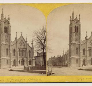 St. James Episcopal Church before the Fire; P. B. Greene, Stereograph, 1871 (ichi-22327)