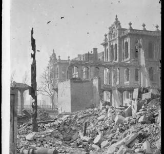 Ruins of the Court House after the Fire of 1871; Jex Bardwell, Photograph, 1871 (ichi-38923)
