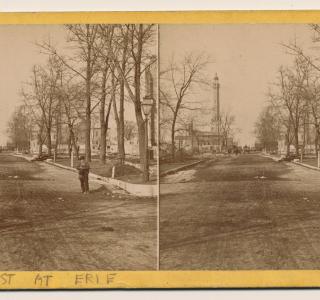 View North on Pine Street (now Michigan Avenue) to the Water Tower after the Fire; P. B. Greene, Stereograph, 1871 (ichi-39582)