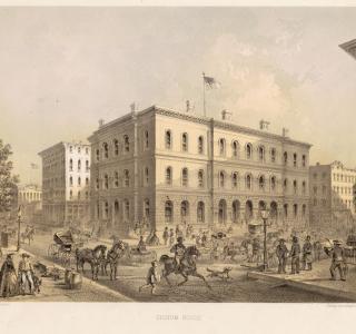 Custom House; Louis Kurz for Jevne & Almini, Lithograph, 1866-67 (ichi-61956)