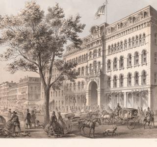 Crosby's Opera House; Louis Kurz for Jevne & Almini, Lithograph, 1866-67 (ichi-62079)