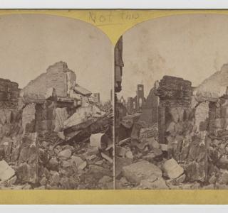 Terrace Row after the Fire; P. B. Greene, Stereograph, 1871 (ichi-64279)