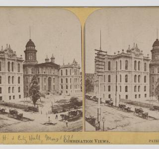 The Court House Shortly Before the Fire; Lovejoy & Foster, Stereograph, 1871 (ichi-64281)