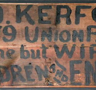 All Gone But Wife, Children, and Energy; Hand-Painted Wooden Sign (ichi-64473)