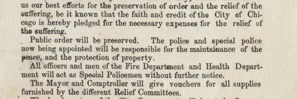 Proclamation by Mayor Roswell B. Mason, October 9, 1871, Broadside (ichi-13962)