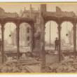 Among the Ruins in Chicago: Court House Seen Through Ruins of East Side of Clark Street; G. N. Barnard, Stereograph, 1871 (ichi-21546)
