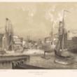 Rush Street Bridge from State St; Louis Kurz for Jevne & Almini, Lithograph, 1866-67 (ichi-63087)