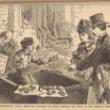 Enterprising Young Merchant Disposing of Relics Opposite the Ruins of the Sherman House; from E. J. Goodspeed, History of Great Fires in Chicago and the West, 1871 (ichi-63818)