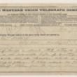 Draft of Western Union Telegram from Lieutenant-General Philip H. Sheridan to Secretary of War W. W. Belknap, October 9, 1871 (ichi-64136)